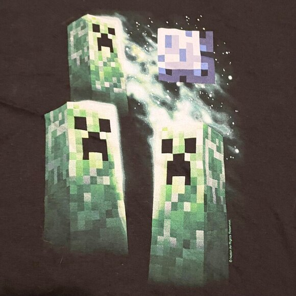 Minecraft Three Creeper Moon Kids Boys Size Medium Tshirt Game Shirt - Picture 16 of 16